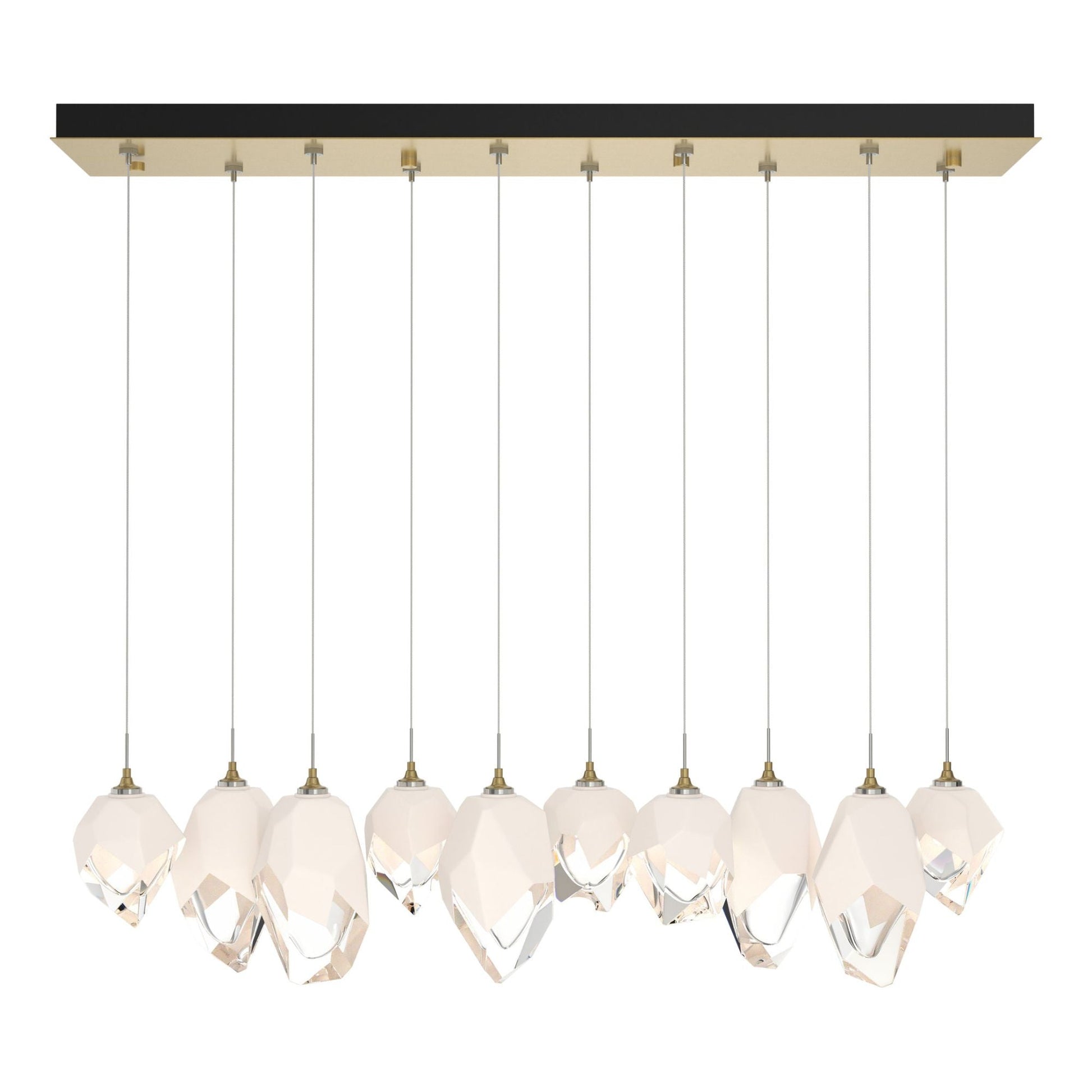 Chrysalis 10-Light Mixed Crystal Pendant 10-Light White Crystal (WP) in Modern Brass