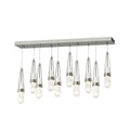 Link 10-Light Blown Glass Pendant 10-Light Clear Glass with White Threading (YJ) in Sterling