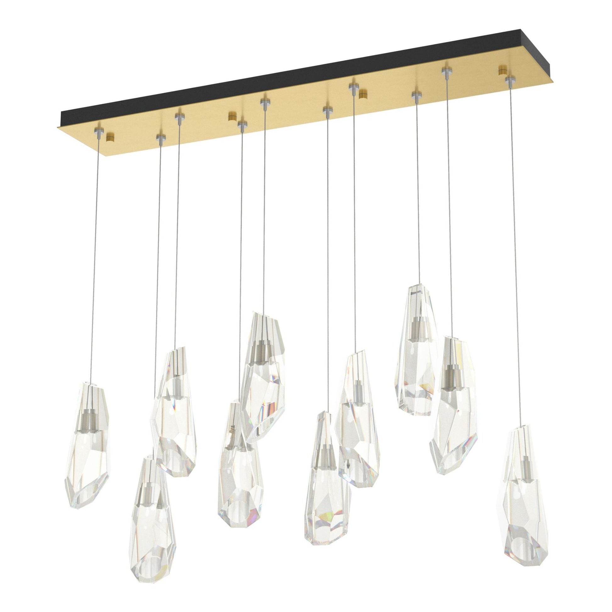 Luma 10-Light Large Crystal Pendant 10-Light Crystal in Modern Brass