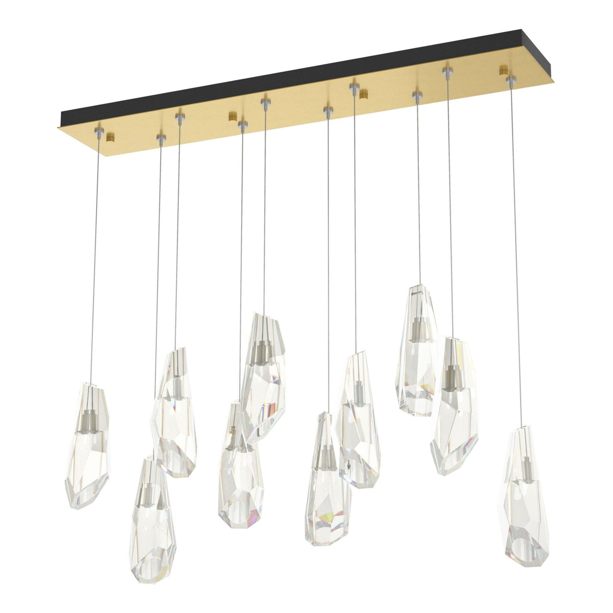 Luma 10-Light Large Crystal Pendant 10-Light Crystal in Modern Brass