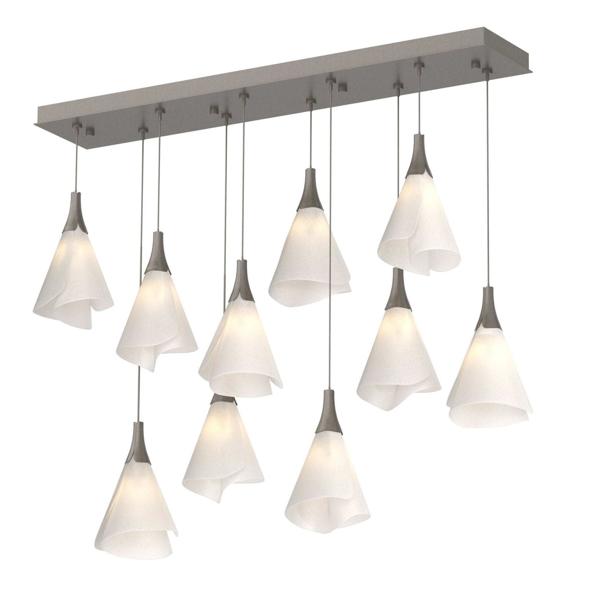 Mobius 10-Light Pendant 10-Light Spun Frost (SH) in Dark Smoke