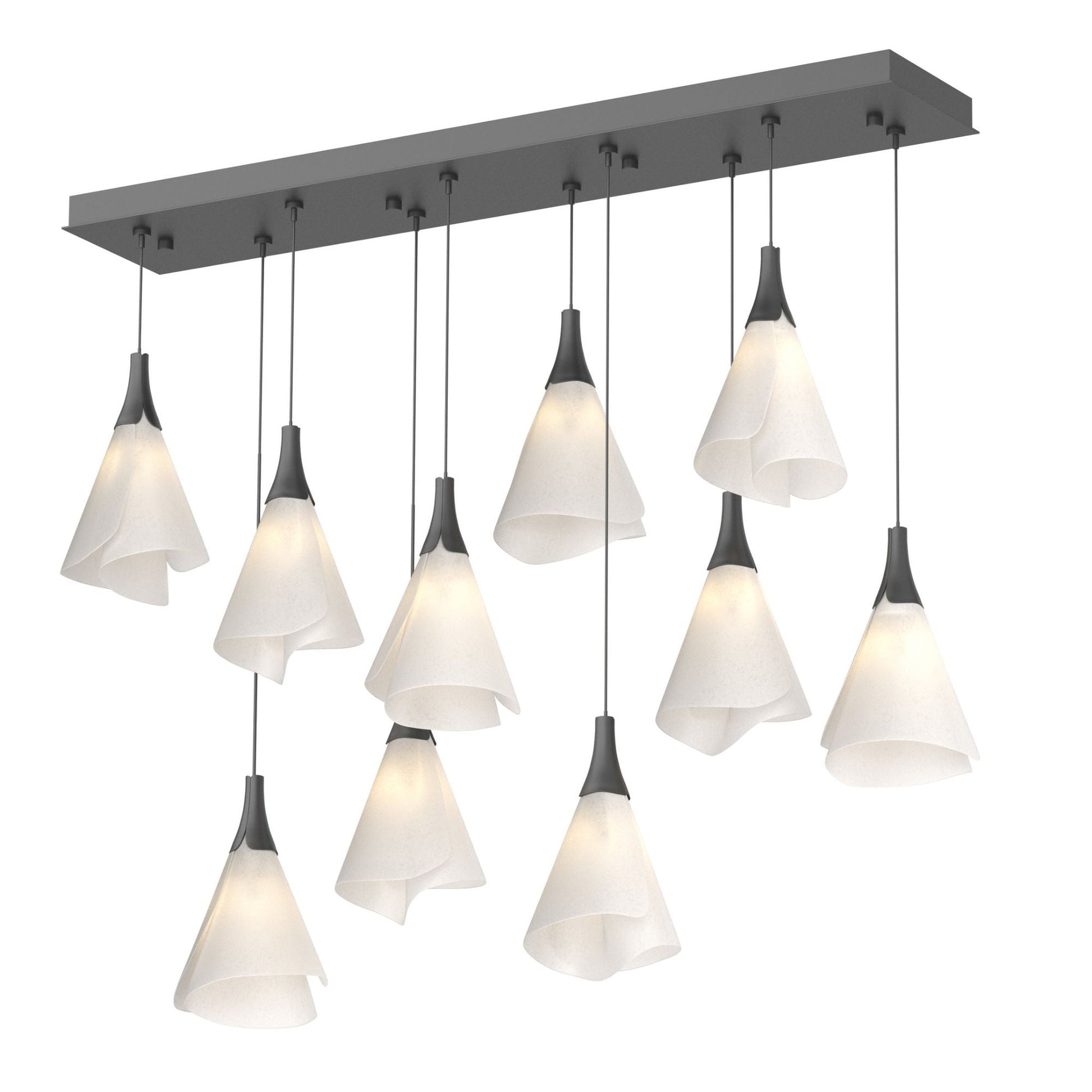 Mobius 10-Light Pendant 10-Light Spun Frost (SH) in Black