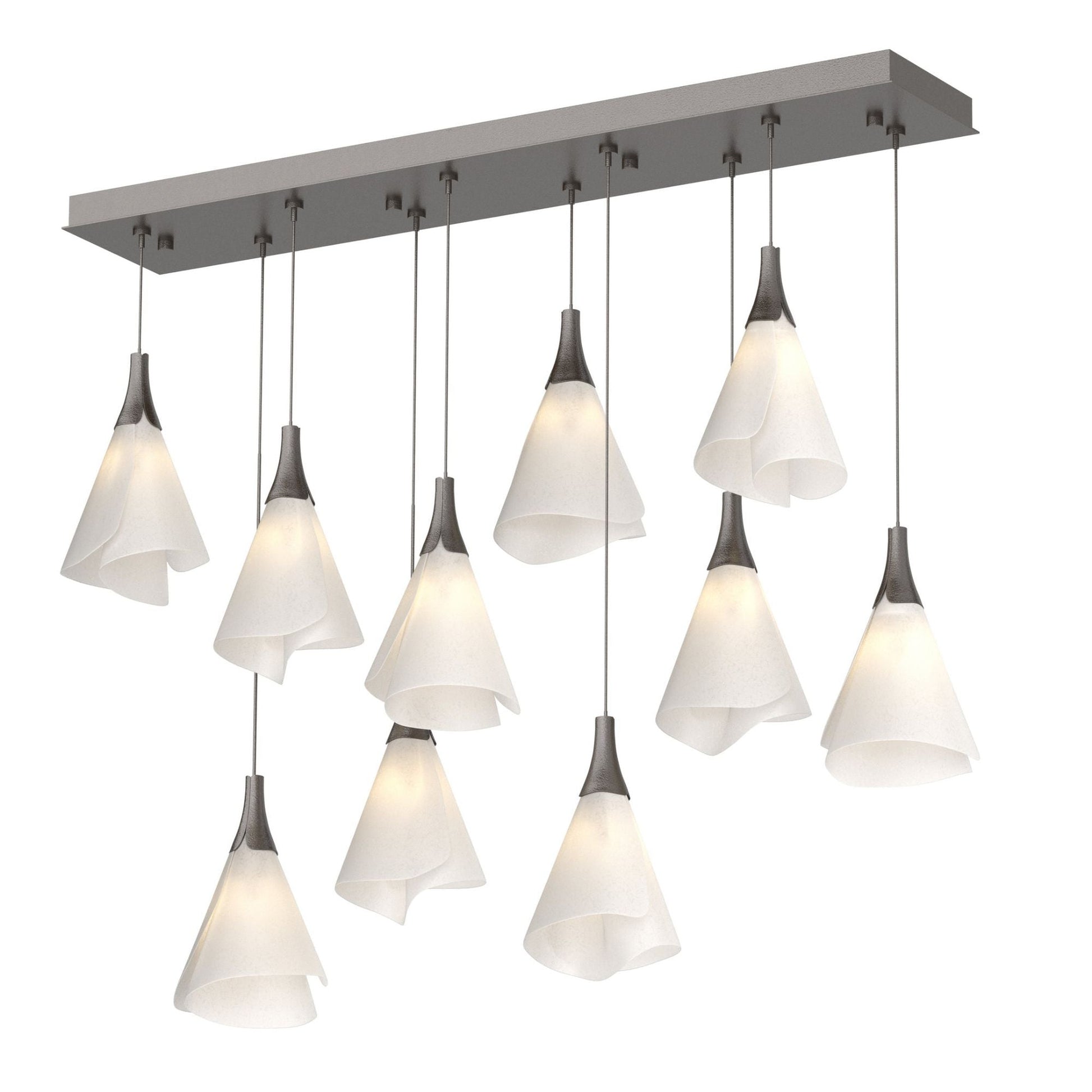 Mobius 10-Light Pendant 10-Light Spun Frost (SH) in Oil Rubbed Bronze