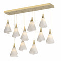 Mobius 10-Light Pendant 10-Light Spun Frost (SH) in Modern Brass