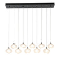 Ume 10-Light Pendant 10-Light Frosted Glass (FD) in Black