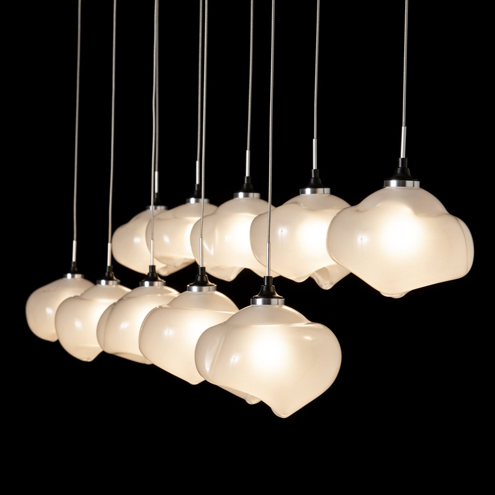 Ume 10-Light Pendant 10-Light Frosted Glass (FD) in Black