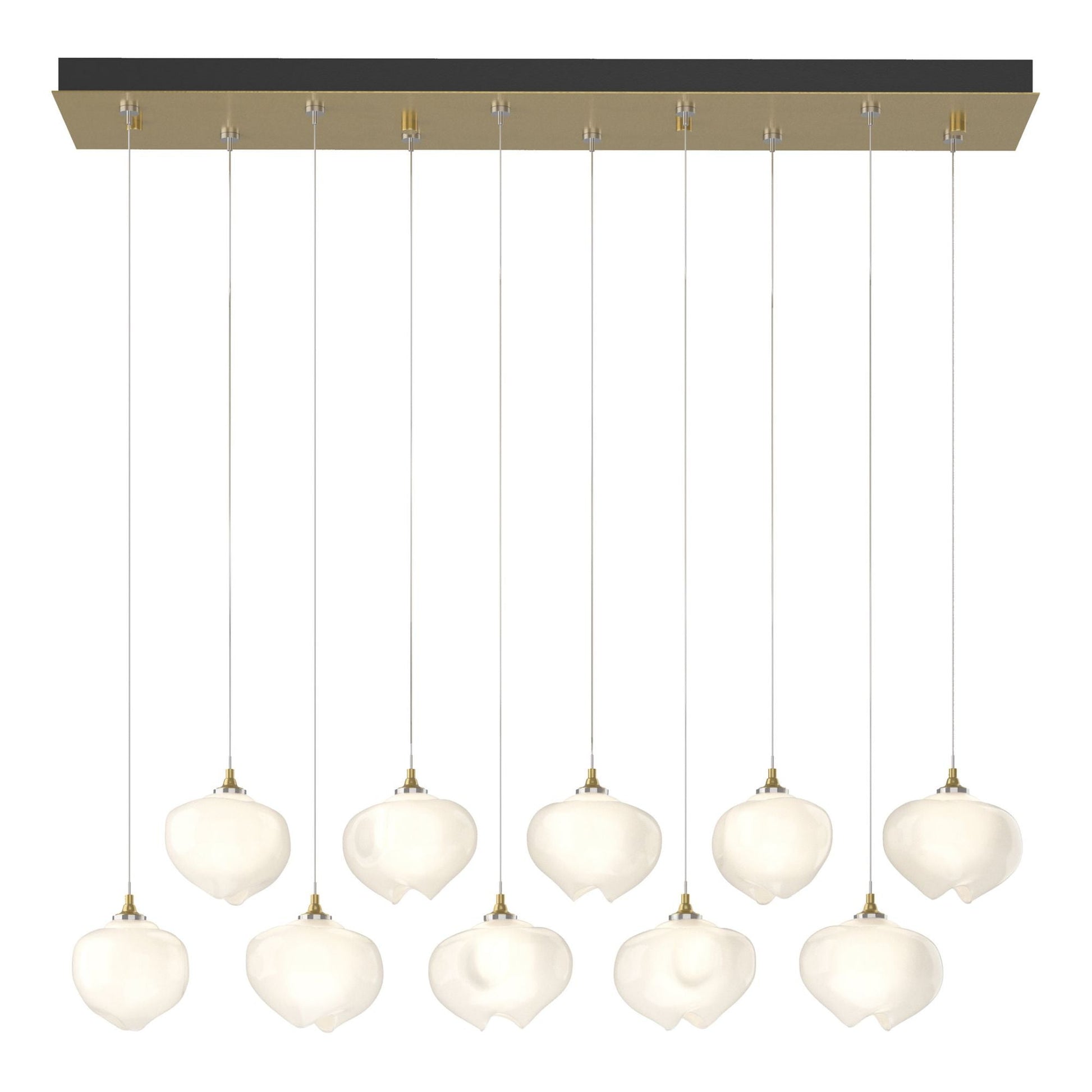 Ume 10-Light Pendant 10-Light Frosted Glass (FD) in Modern Brass