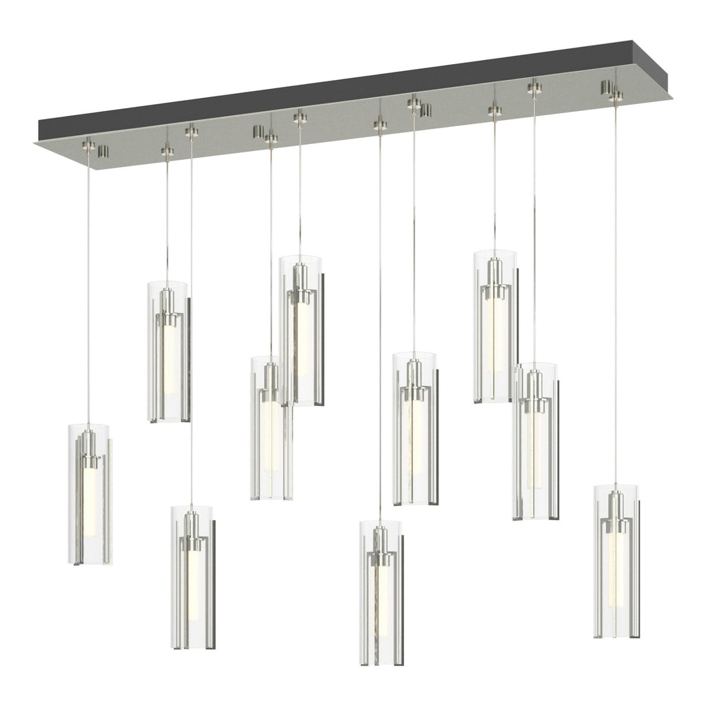 Exos Glass 10-Light Pendant 10-Light Clear Glass (ZM) in Sterling
