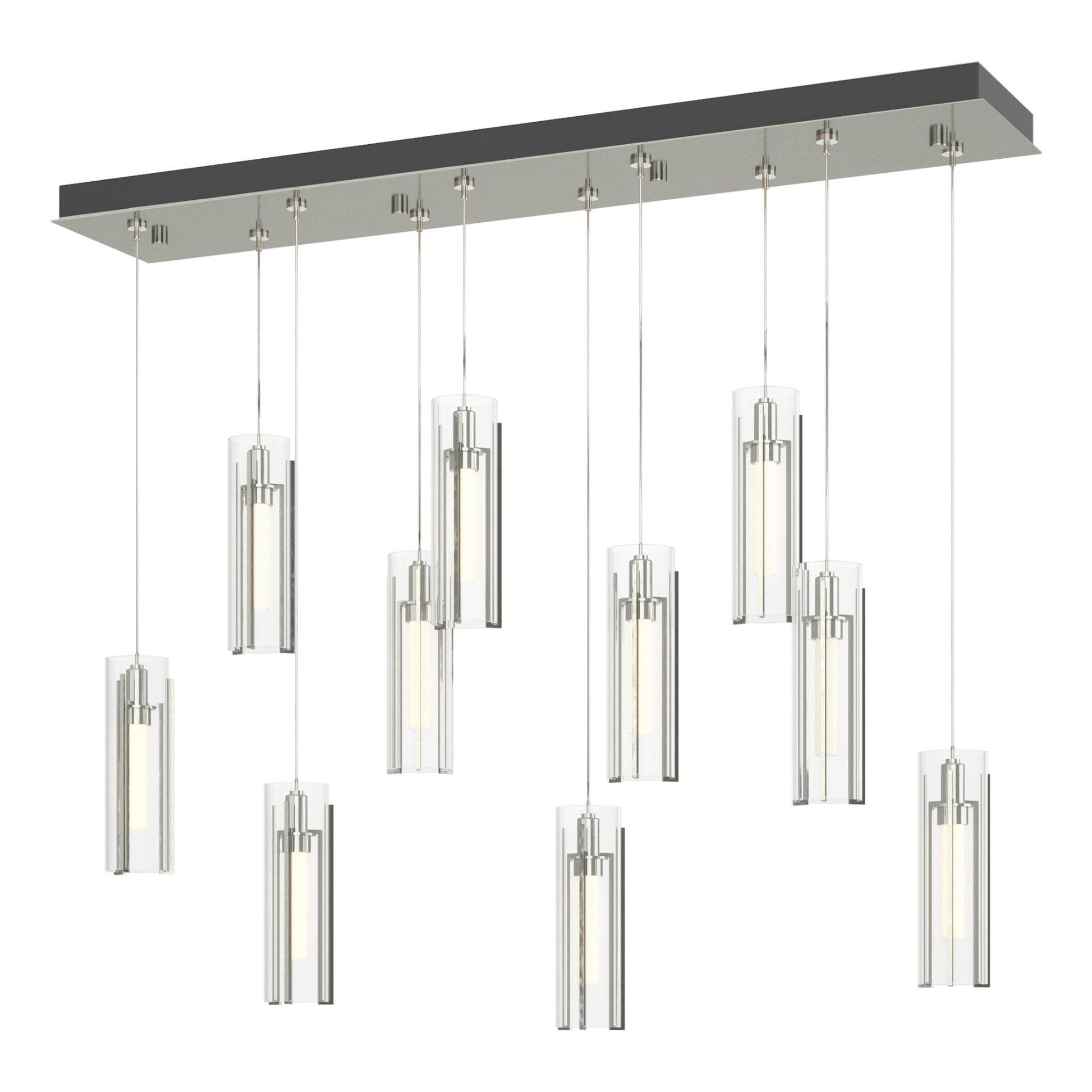 Exos Glass 10-Light Pendant 10-Light Clear Glass (ZM) in Sterling