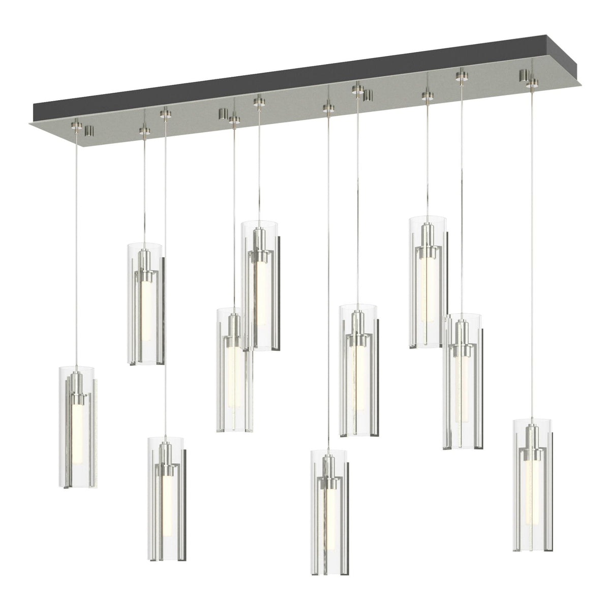 Exos Glass 10-Light Pendant 10-Light Clear Glass (ZM) in Sterling