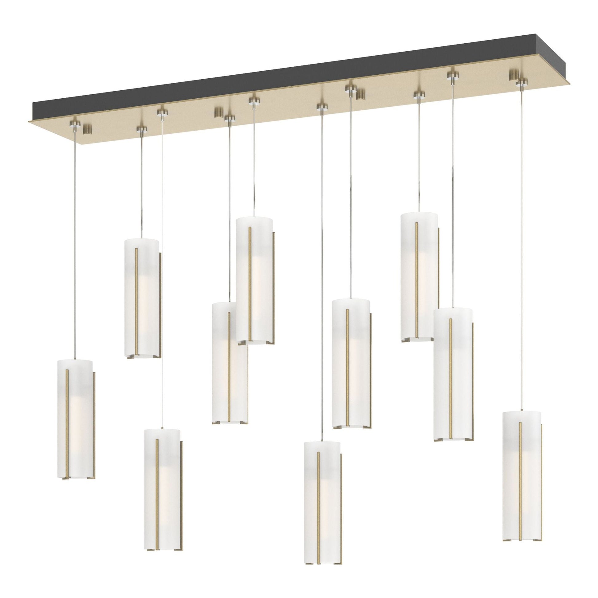 Exos Glass 10-Light Pendant 10-Light Opal Glass (GG) in Modern Brass