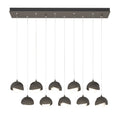 Brooklyn 10-Light Double Shade Pendant 10-Light Dark Smoke Accent Opal Glass (GG) in Dark Smoke
