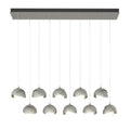Brooklyn 10-Light Double Shade Pendant 10-Light Sterling Accent Opal Glass (GG) in Sterling