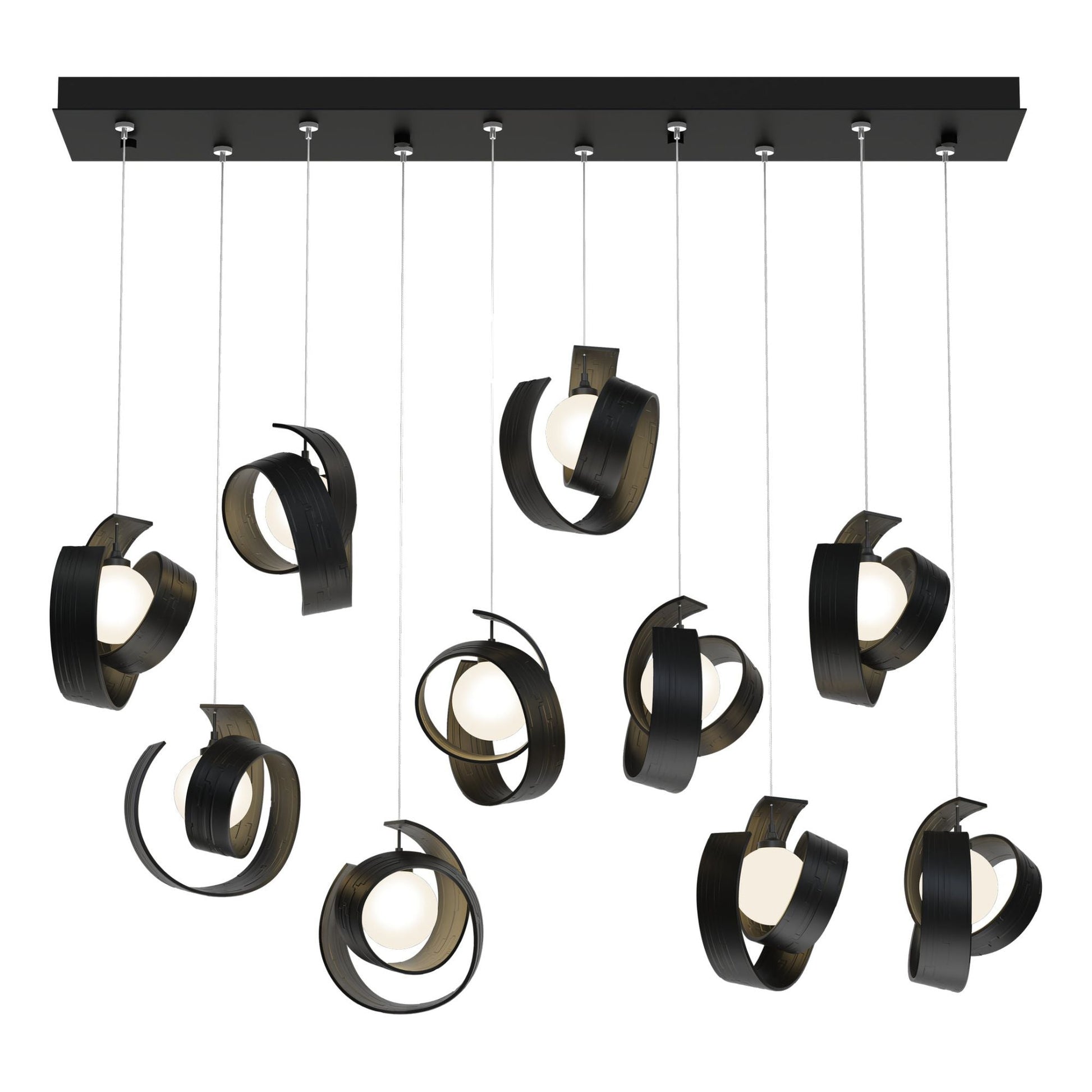Riza 10-Light Pendant 10-Light Opal Glass (GG) in Black
