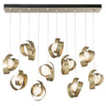 Riza 10-Light Pendant 10-Light Opal Glass (GG) in Modern Brass