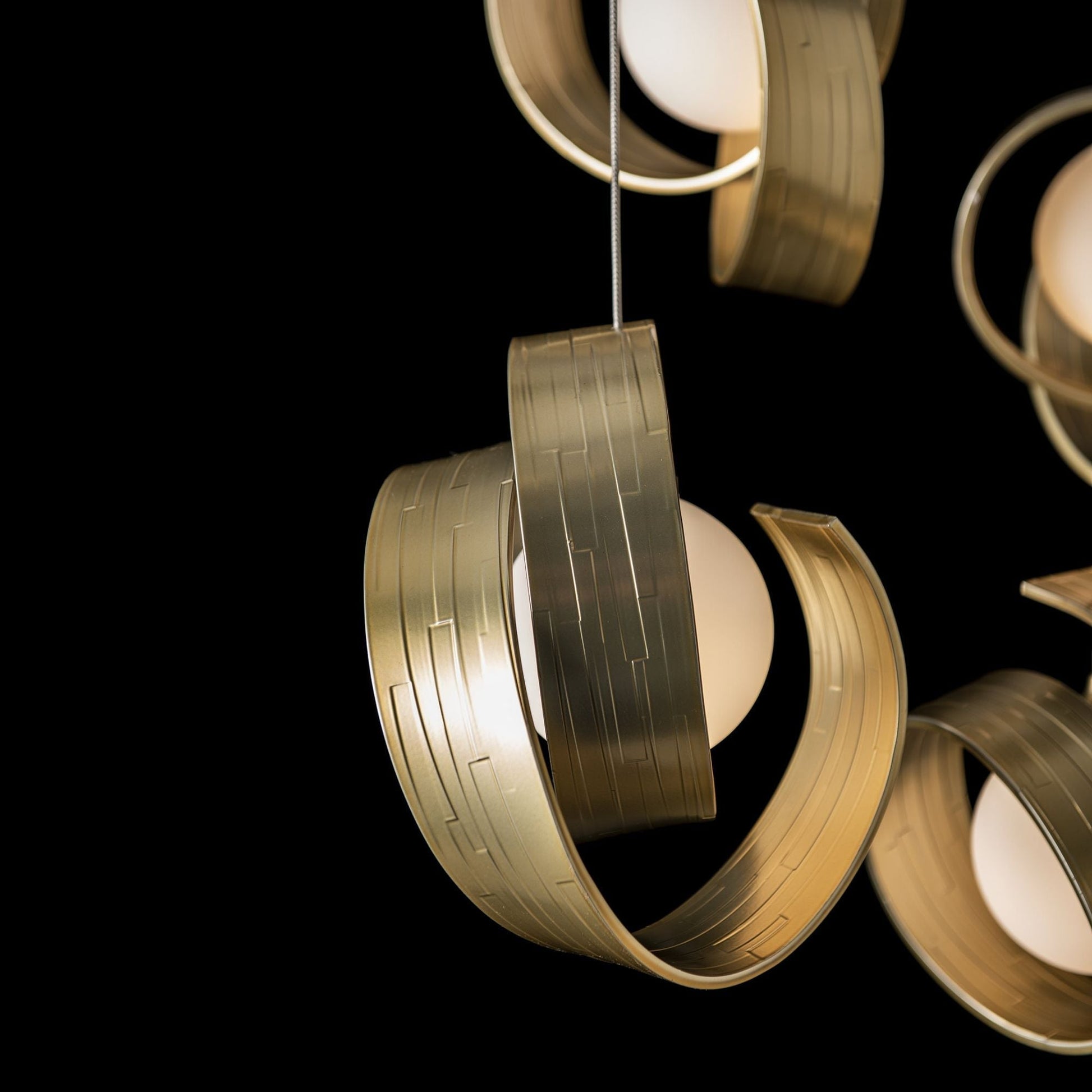 Riza 10-Light Pendant 10-Light Opal Glass (GG) in Modern Brass