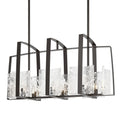 Arc Linear Pendant 8-Light White Swirl Glass (YR) in Oil Rubbed Bronze