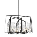 Arc 8-Light Pendant 8-Light White Swirl Glass (YR) in Black