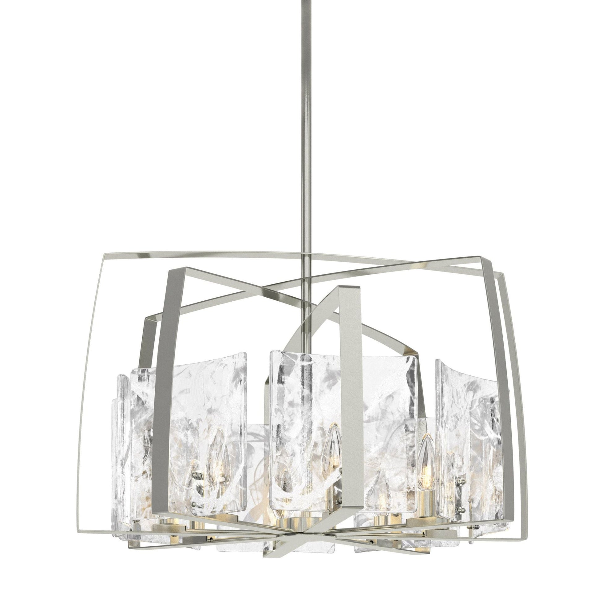 Arc 8-Light Pendant 8-Light White Swirl Glass (YR) in Sterling
