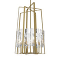 Arc 8-Light Tall Pendant 8-Light White Swirl Glass (YR) in Modern Brass