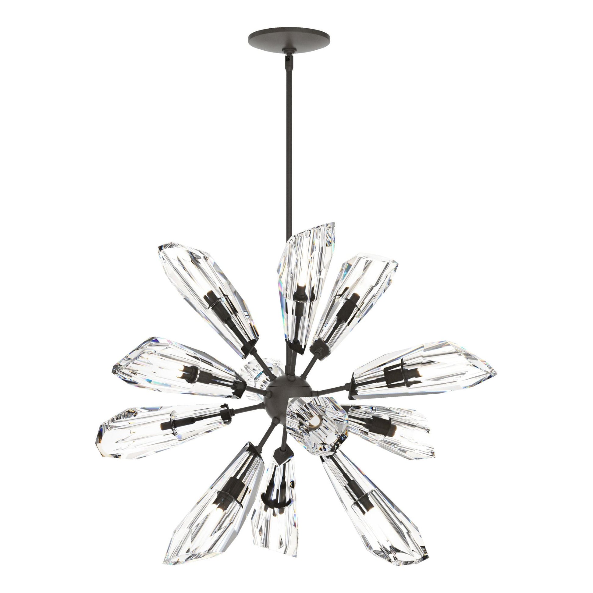Luma 12-Light Starburst Pendant 12-Light Crystal in Dark Smoke
