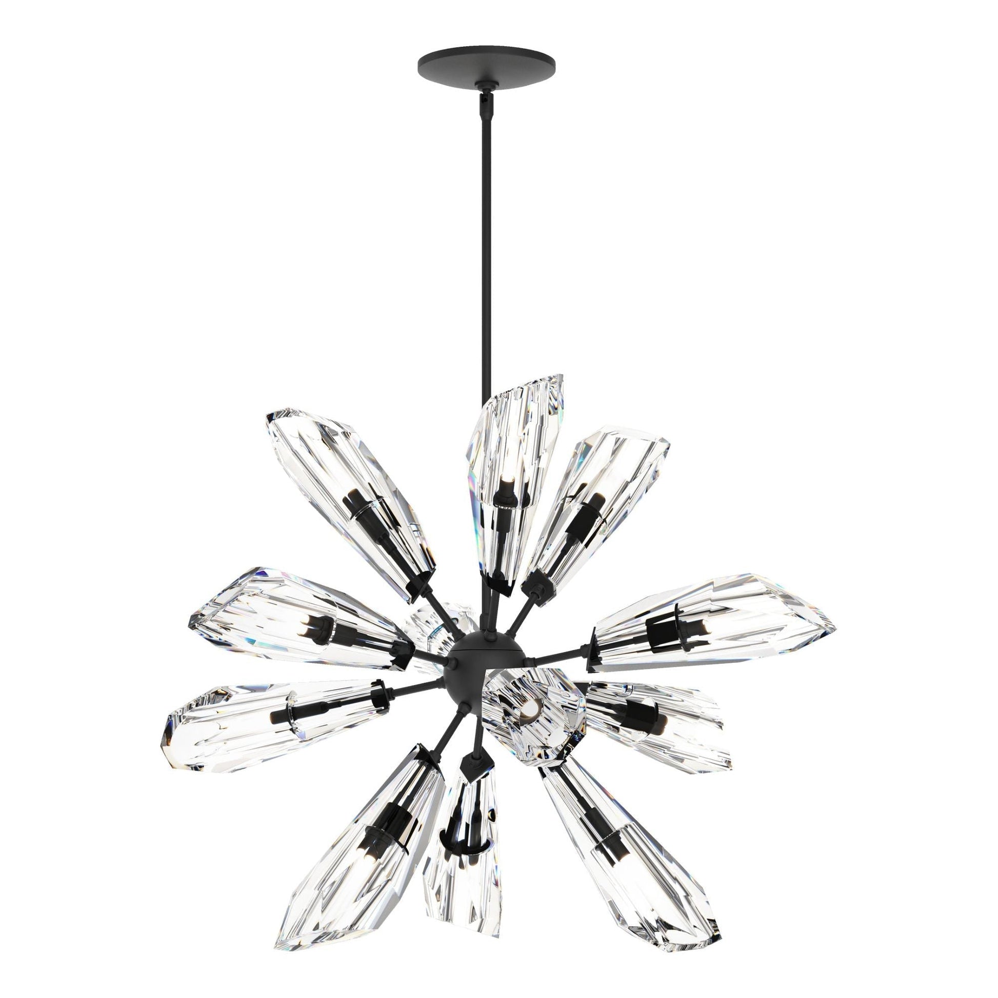 Luma 12-Light Starburst Pendant 12-Light Crystal in Black