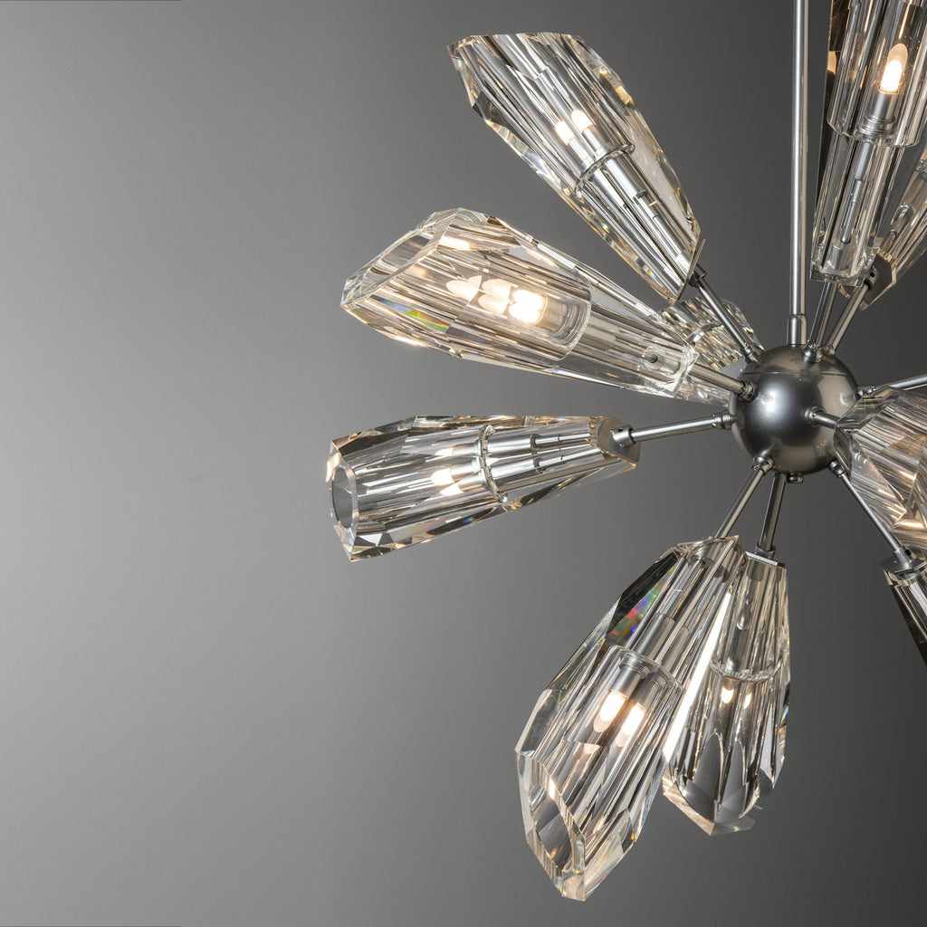Luma 12-Light Starburst Pendant 12-Light Crystal in Sterling