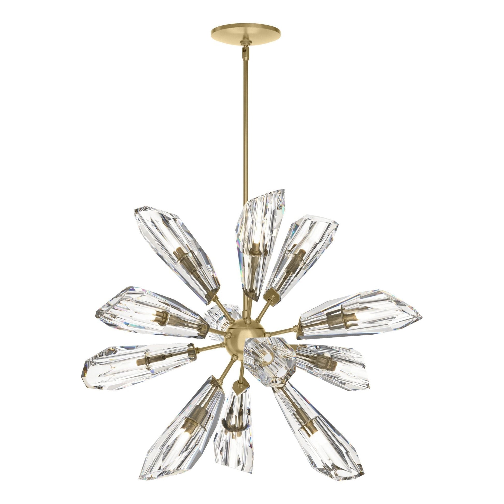 Luma 12-Light Starburst Pendant 12-Light Crystal in Modern Brass