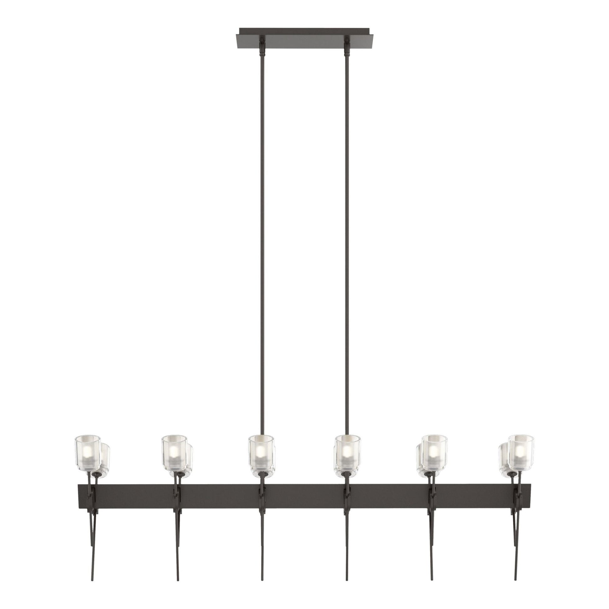 Echo 12-Light Linear Pendant 12-Light Cast Glass (YC) in Oil Rubbed Bronze