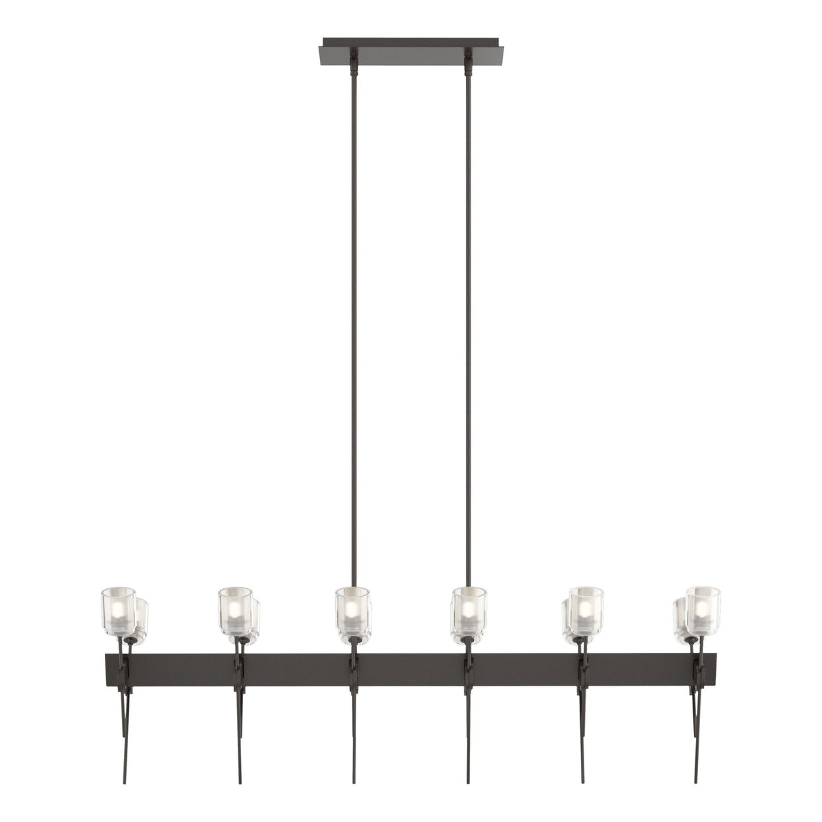 Echo 12-Light Linear Pendant 12-Light Cast Glass (YC) in Oil Rubbed Bronze