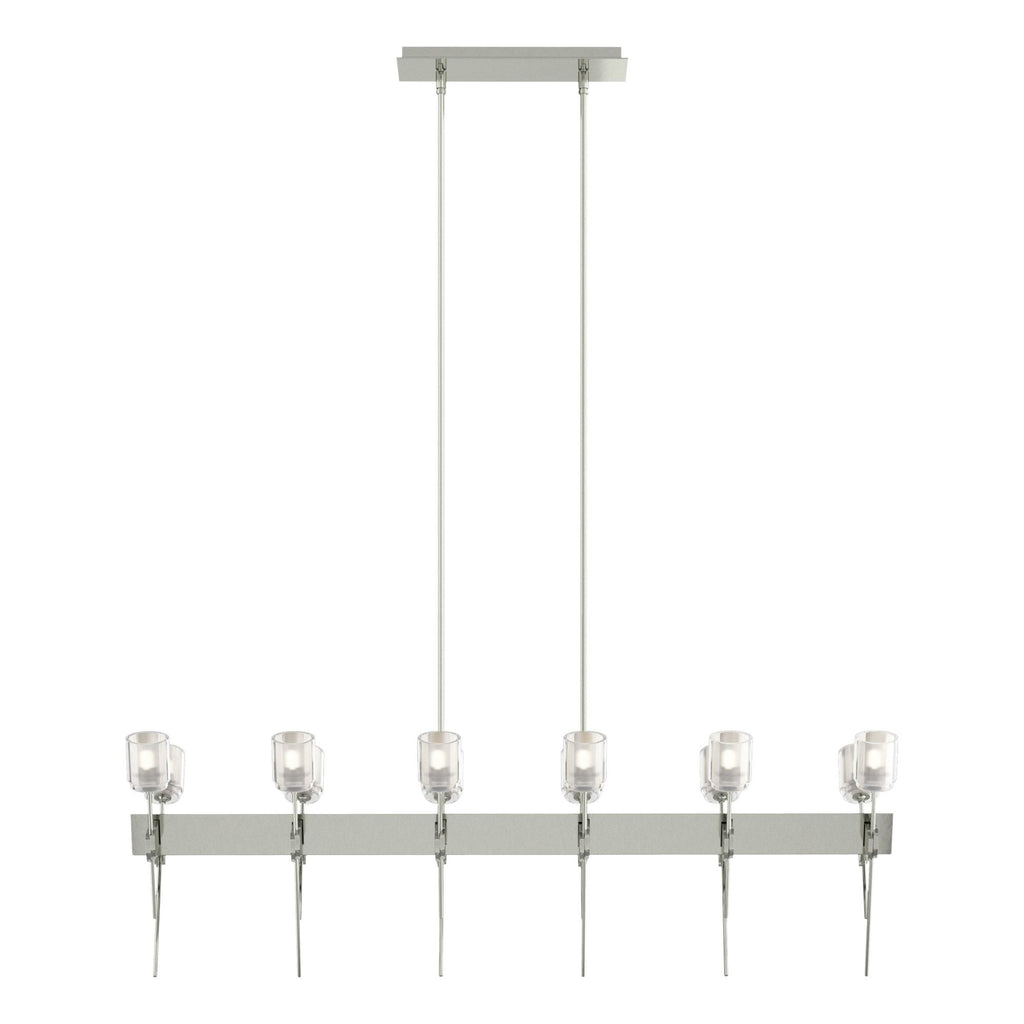 Echo 12-Light Linear Pendant 12-Light Cast Glass (YC) in Sterling