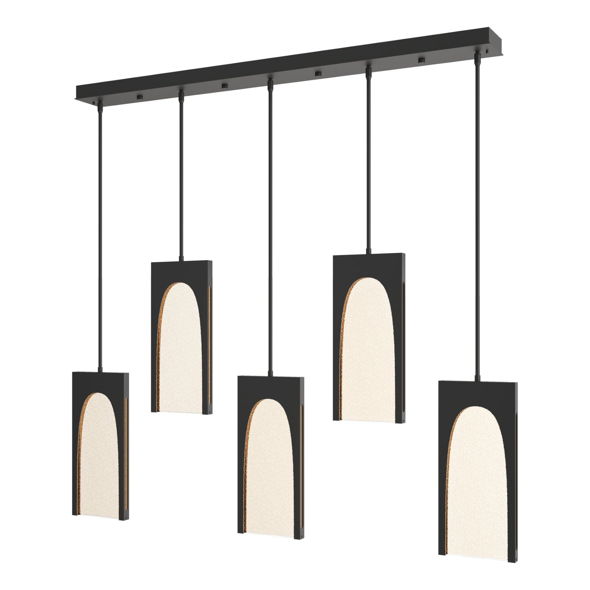 Cypress 5-Light Pendant LED Seeded Clear Glass (II) in Black