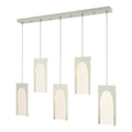 Cypress 5-Light Pendant LED Seeded Clear Glass (II) in Sterling