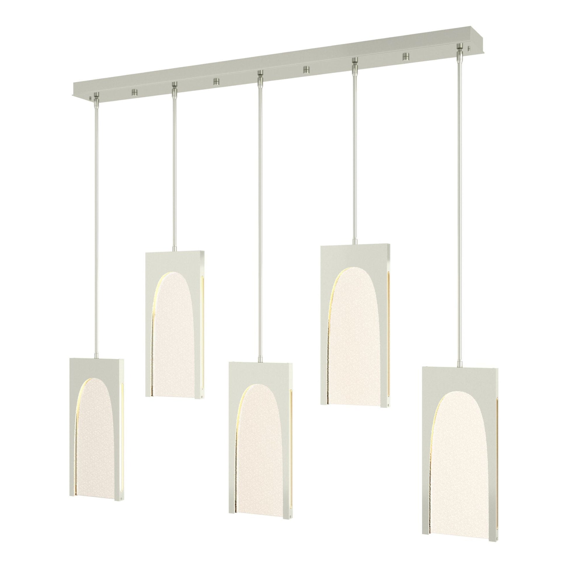 Cypress 5-Light Pendant LED Seeded Clear Glass (II) in Sterling
