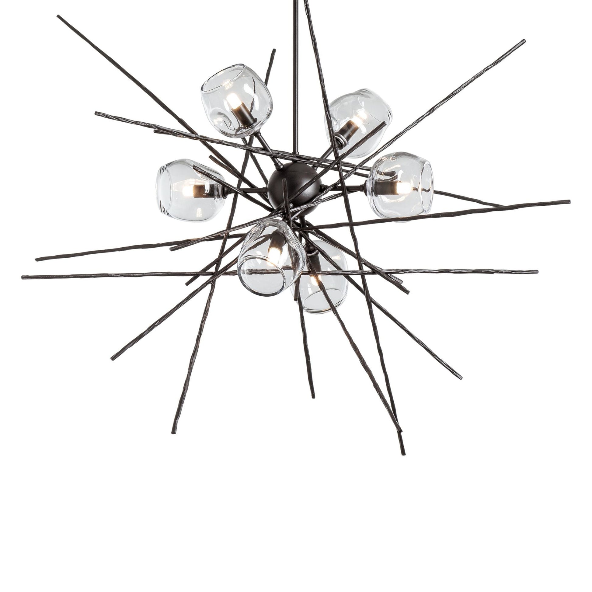 Griffin Starburst Pendant 6-Light Clear Glass (ZM) in Dark Smoke