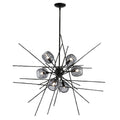 Griffin Starburst Pendant 6-Light Cool Grey Glass (YL) in Black