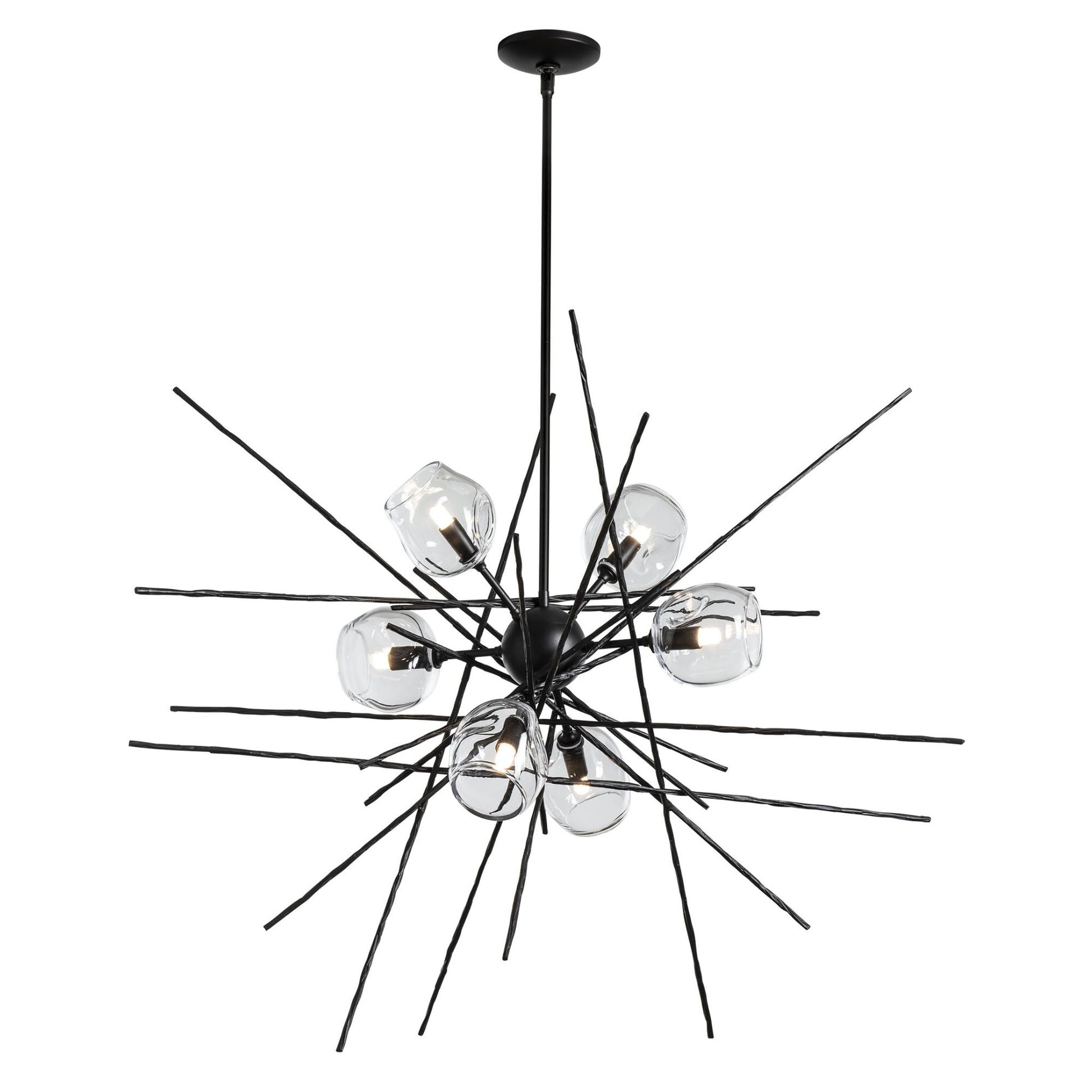 Griffin Starburst Pendant 6-Light Clear Glass (ZM) in Black