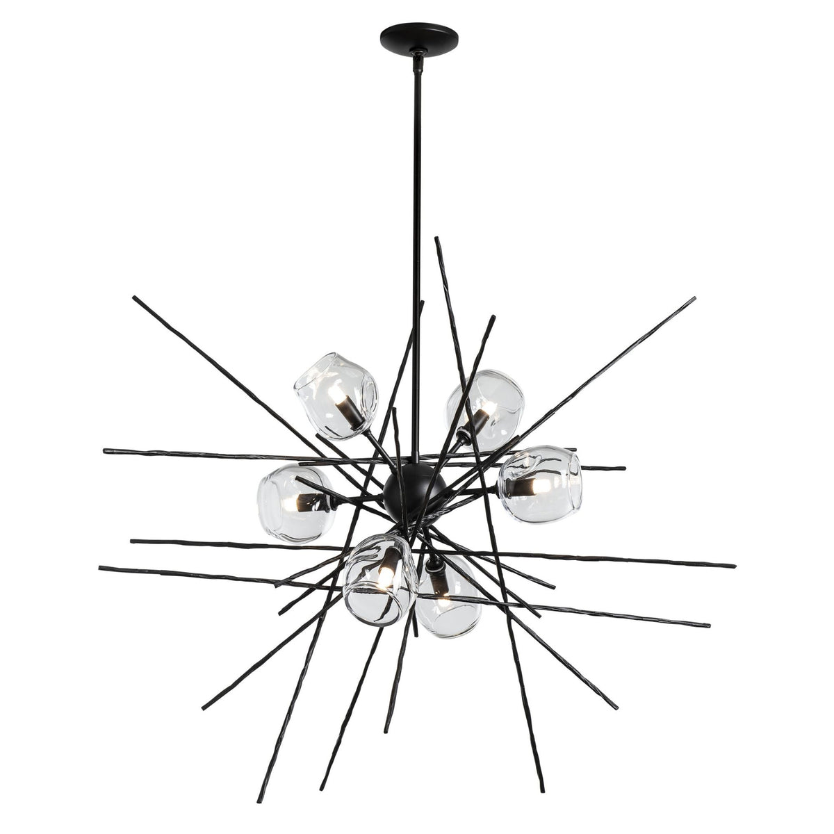 Griffin Starburst Pendant 6-Light Clear Glass (ZM) in Black