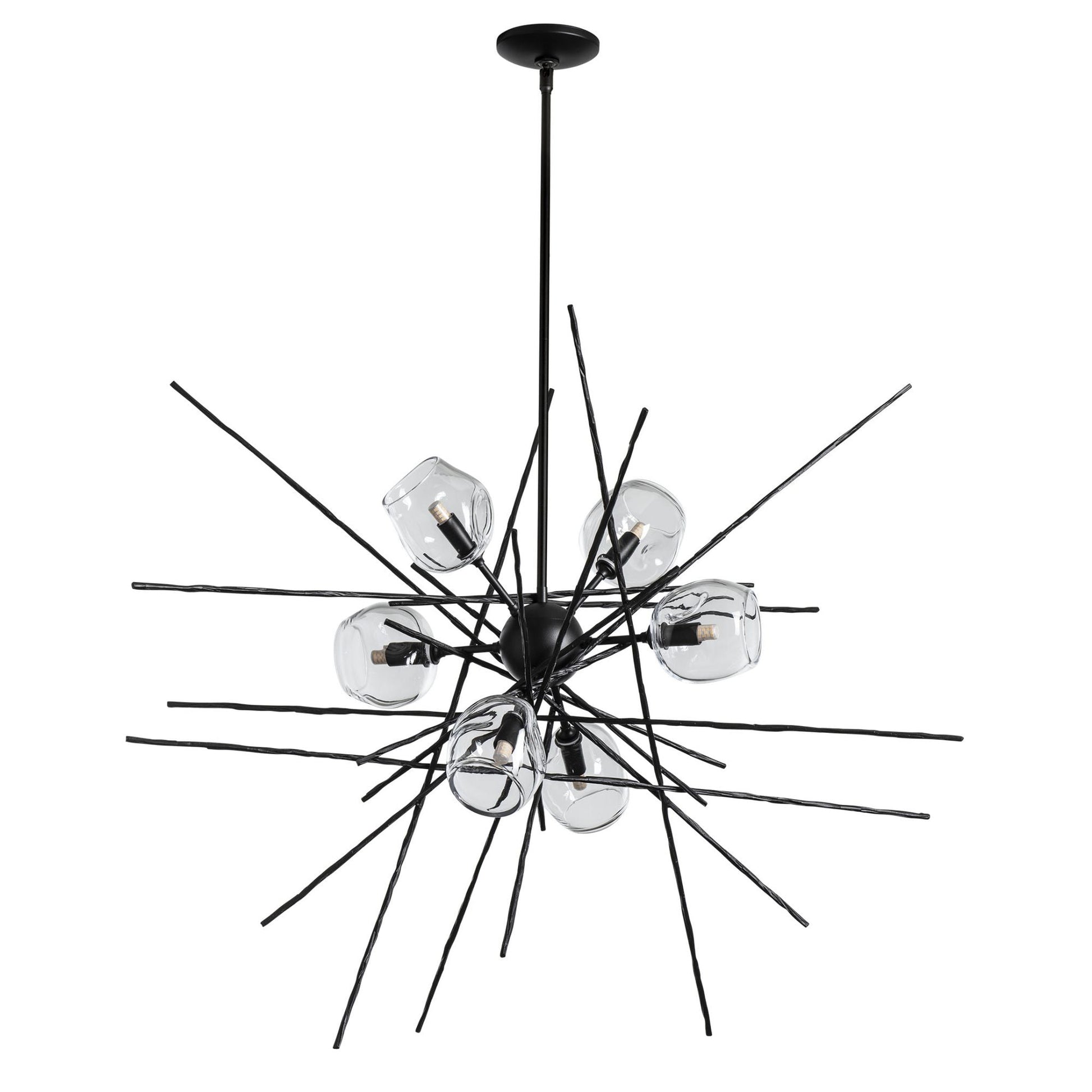 Griffin Starburst Pendant 6-Light Clear Glass (ZM) in Black