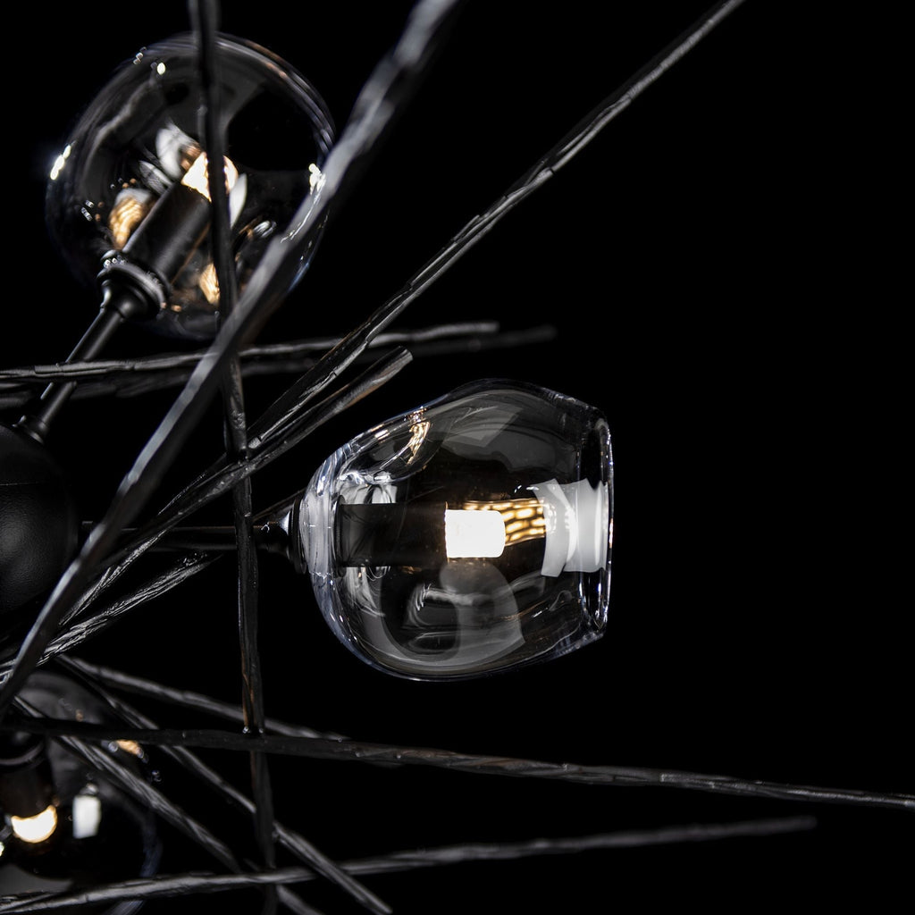Griffin Starburst Pendant 6-Light Clear Glass (ZM) in Black
