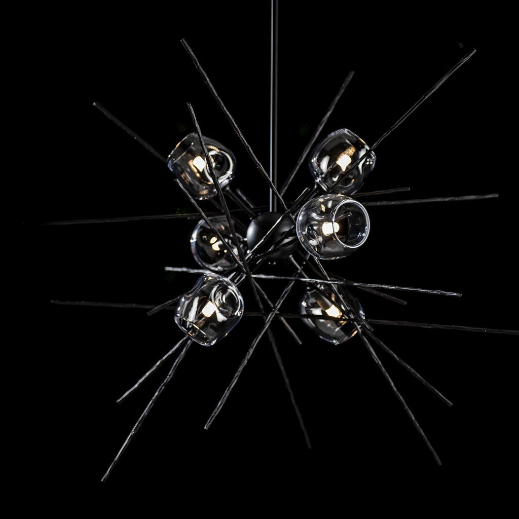 Griffin Starburst Pendant 6-Light Clear Glass (ZM) in Black