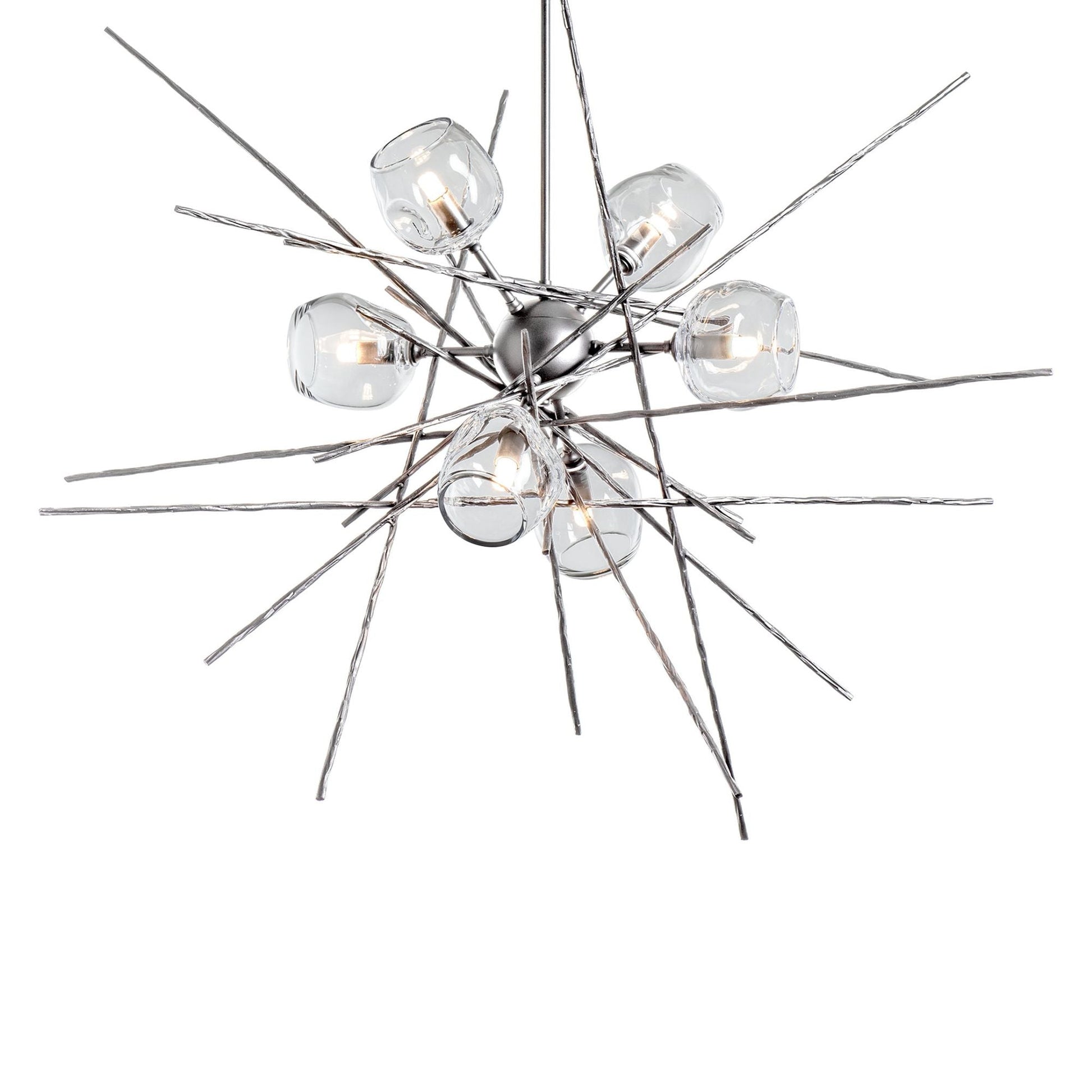 Griffin Starburst Pendant 6-Light Clear Glass (ZM) in Sterling