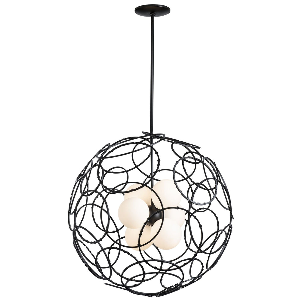 Olympus Orb Pendant 6-Light Opal Glass (GG) in Black