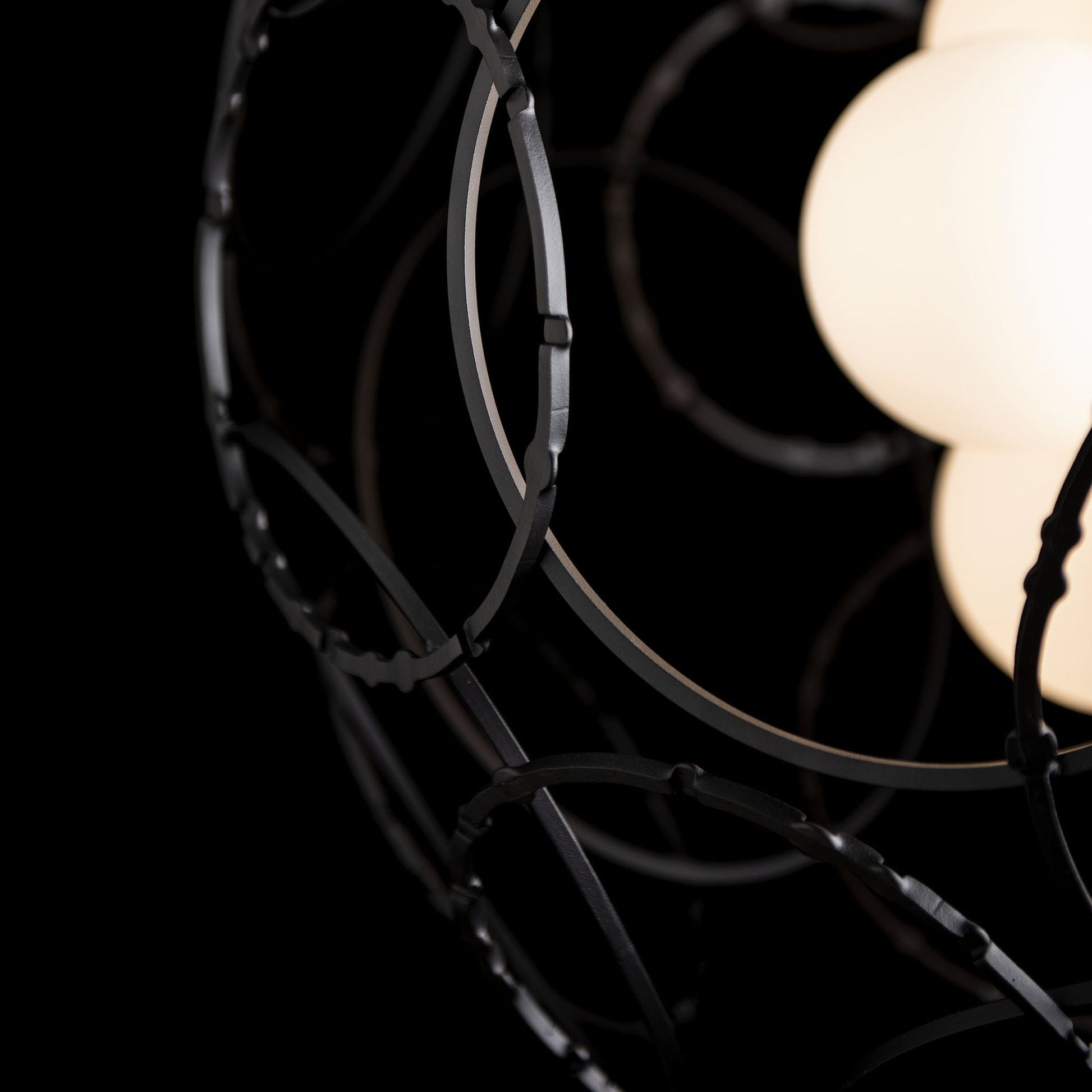 Olympus Orb Pendant 6-Light Opal Glass (GG) in Black