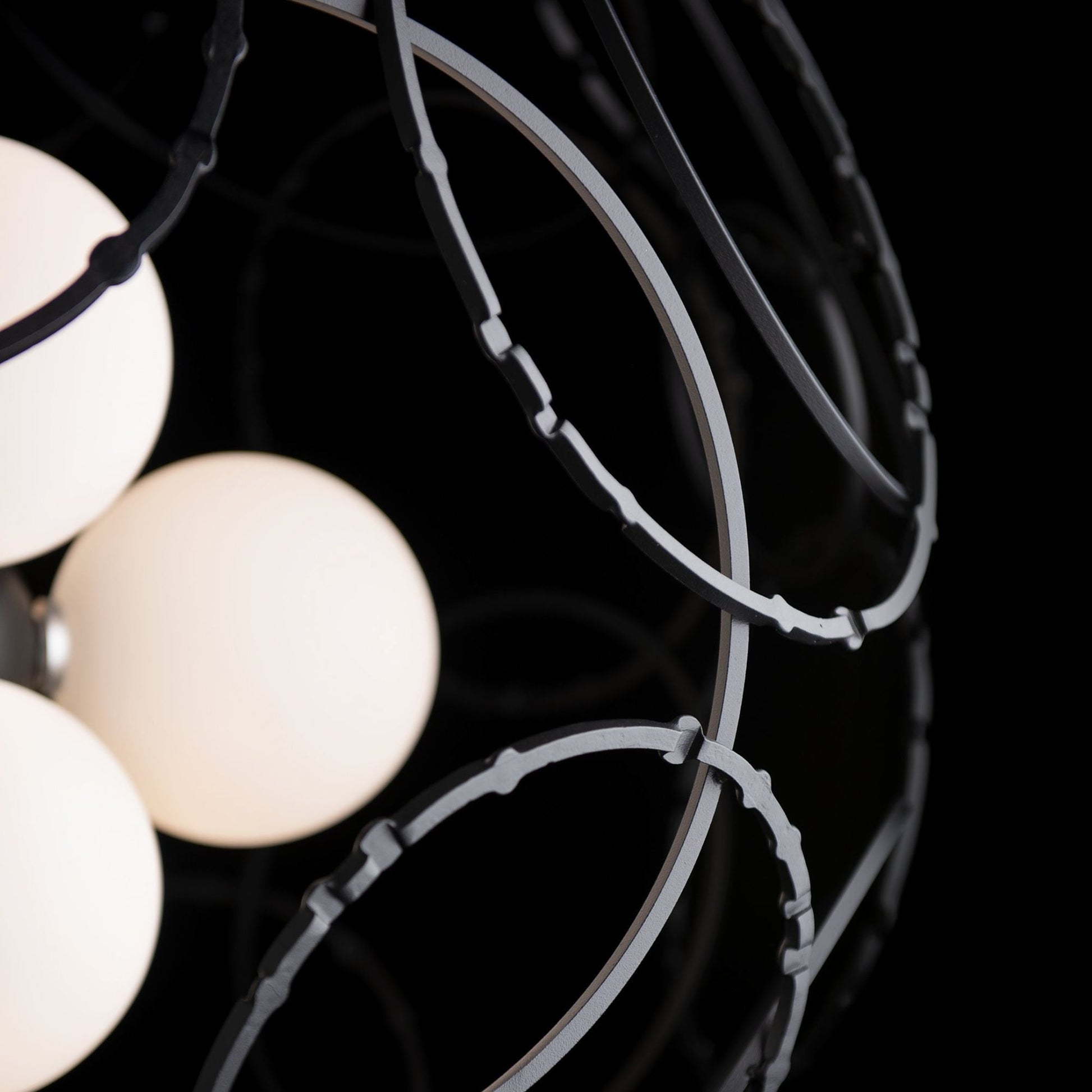 Olympus Orb Pendant 6-Light Opal Glass (GG) in Black