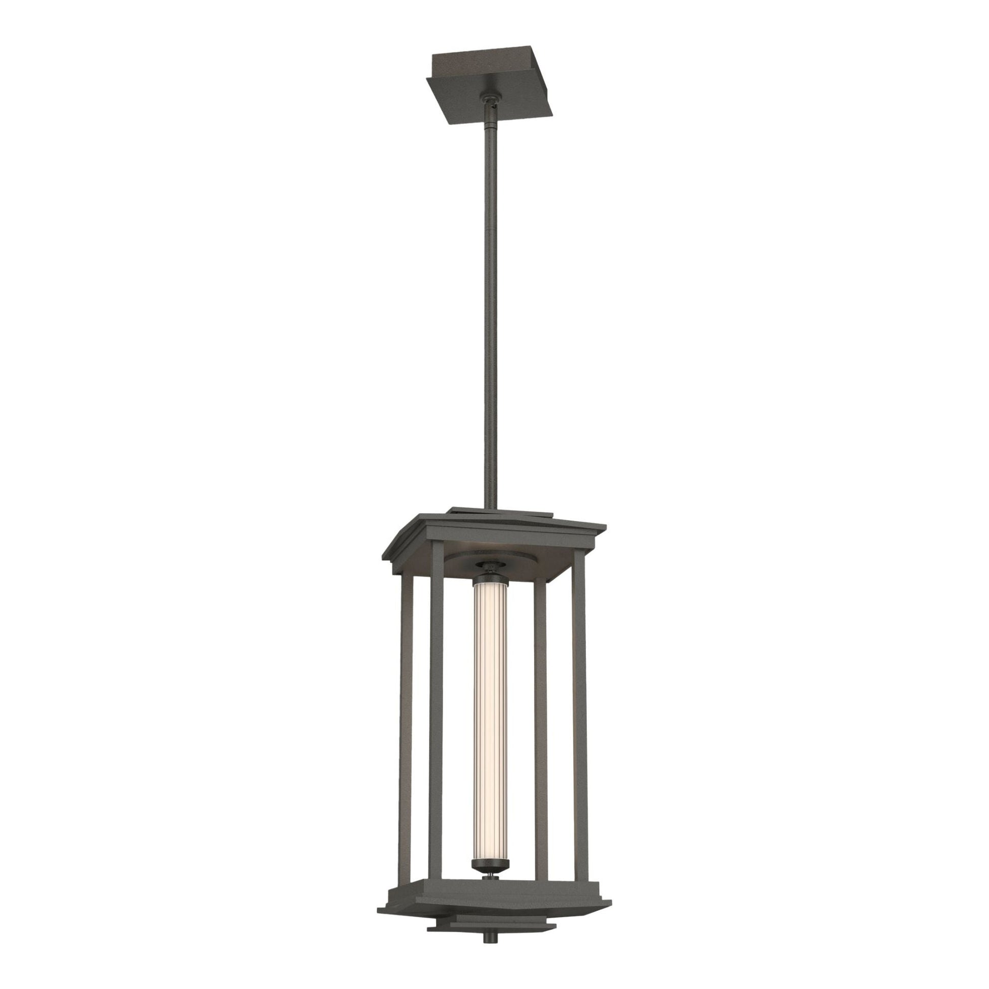 Athena 1-Light Medium LED Lantern LED Clear Glass (ZM) in Dark Smoke
