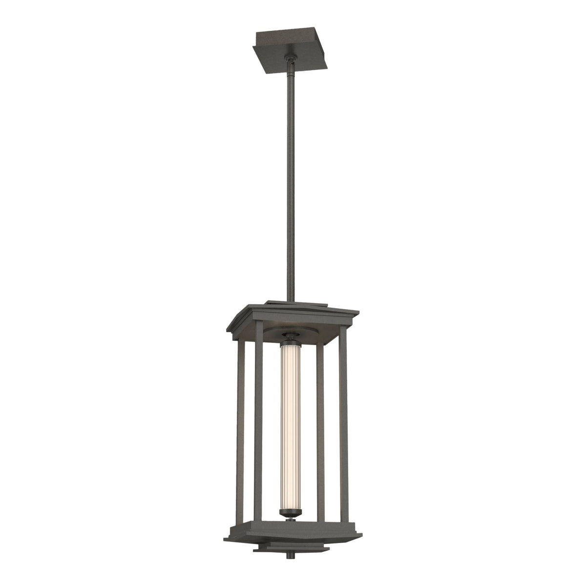 Athena 1-Light Medium LED Lantern LED Clear Glass (ZM) in Dark Smoke