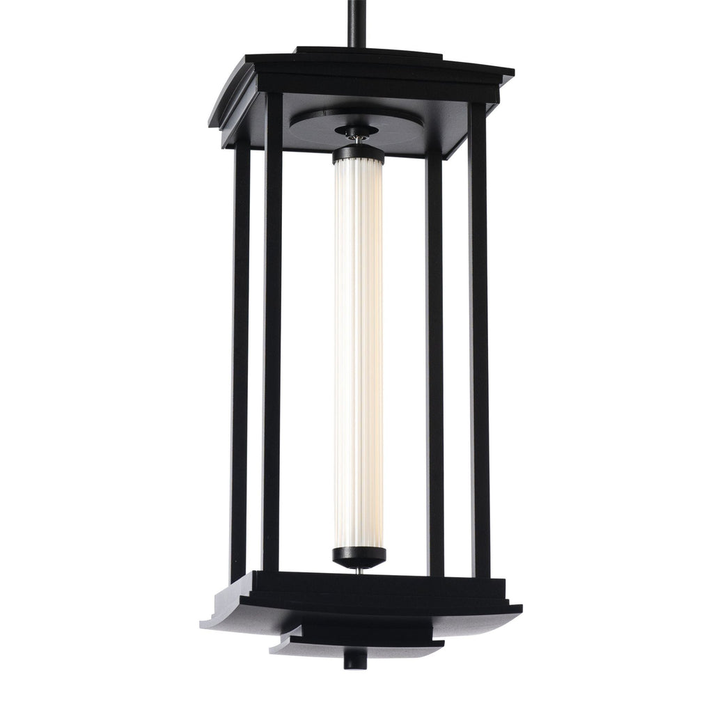 Athena 1-Light Medium LED Lantern LED Clear Glass (ZM) in Black