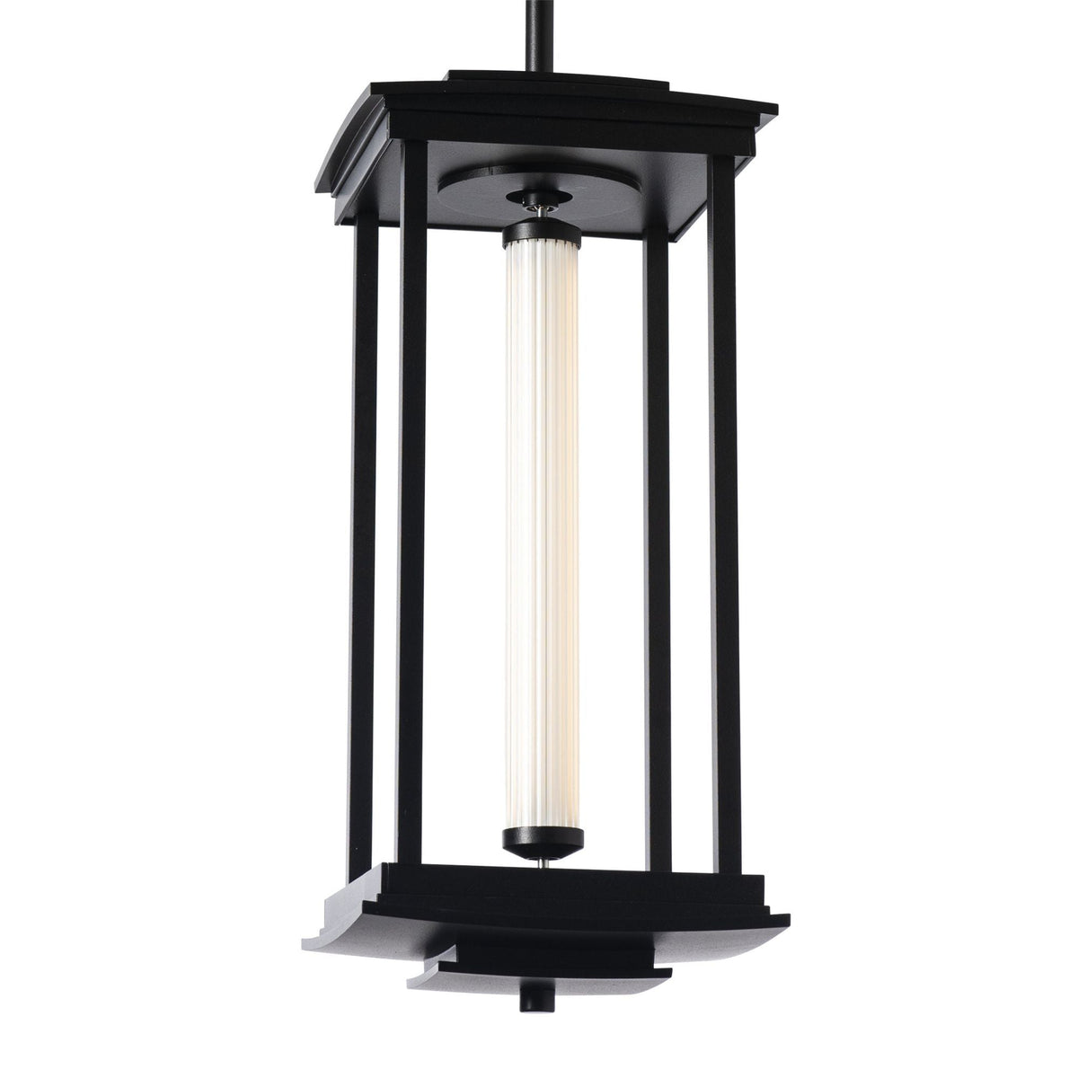 Athena 1-Light Medium LED Lantern LED Clear Glass (ZM) in Black