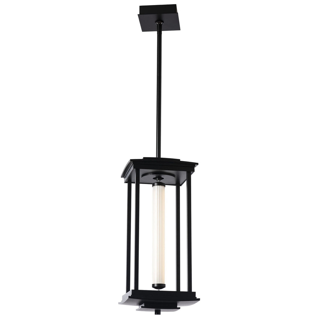 Athena 1-Light Medium LED Lantern LED Clear Glass (ZM) in Black